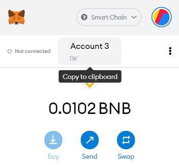 4- Copiando nuestra dirección de Wallet